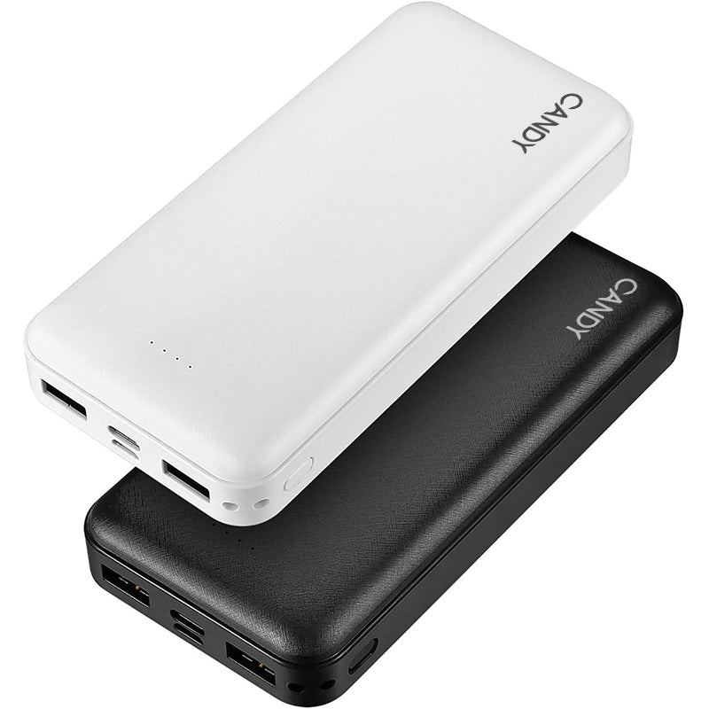 CANDY Portable Charger, 2-Pack 20000mAh Battery Pack Two 5V/2A USB Output Ports and USB C Fast Input Travel Fast Charging Power Bank Compatible with