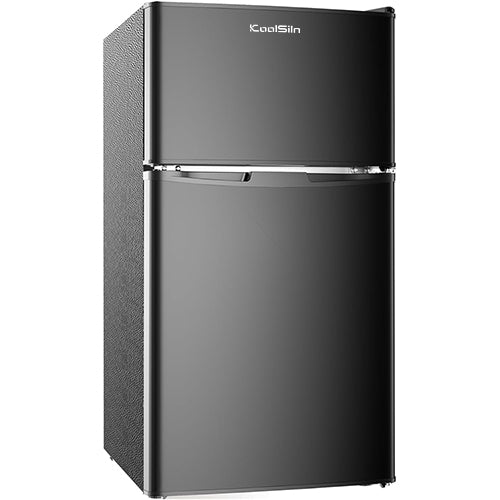 KoolSiln Mini Fridge with Freezer, 2 Door Small Refrigerator with Freezer, Mini Fridge for Bedroom, 3.2 CU.FT, For Home, Office, Dorm, Garage or RV, (Black)